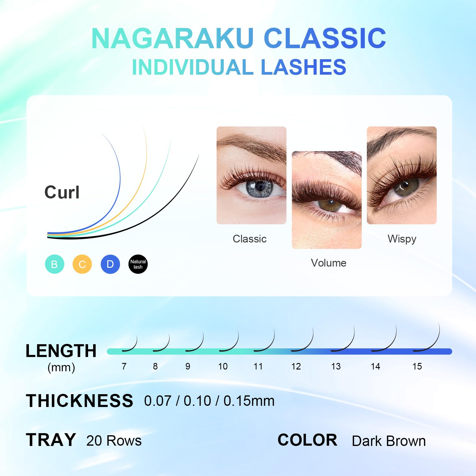 NAGARAKU 7-15mm length mix tray enabling versatile styling