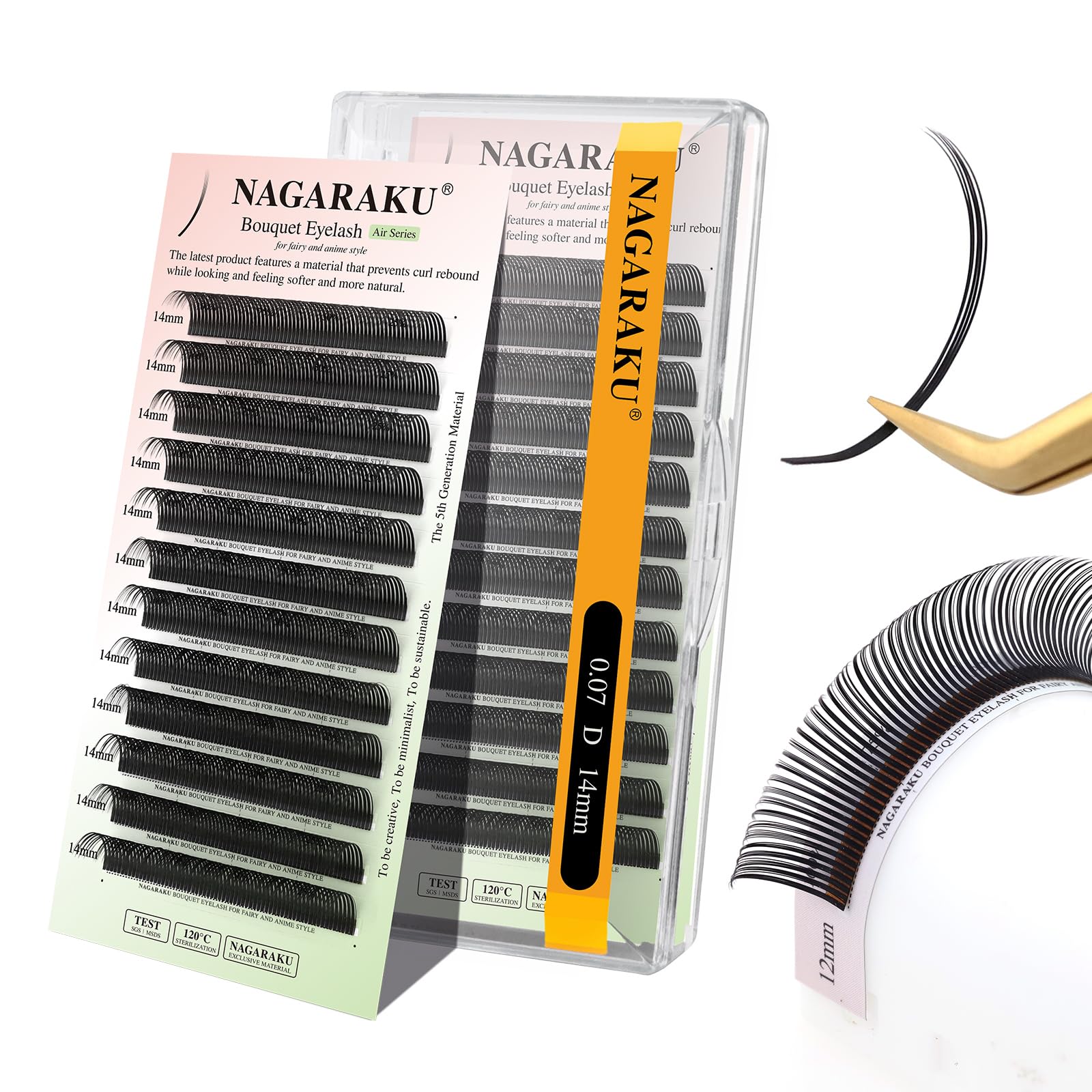 NAGARAKU Bouquet Eyelashes: 5D flower clusters for voluminous, natural-looking lashes.