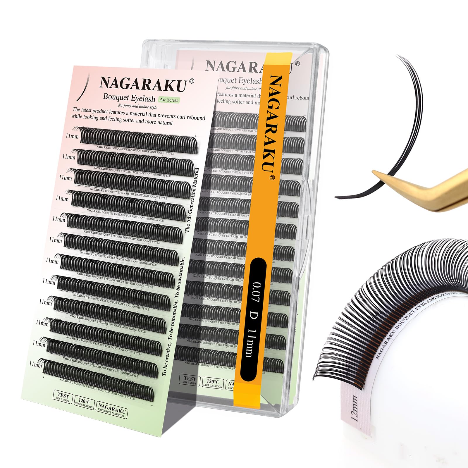 NAGARAKU Bouquet lashes 5D flower spikes for voluminous, natural-looking depth in salon use