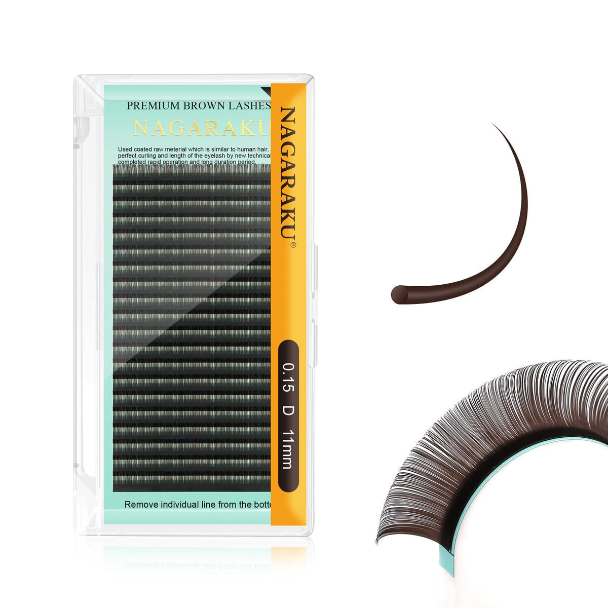 NAGARAKU dark brown individual eyelashes blend naturally for a subtle, everyday look.