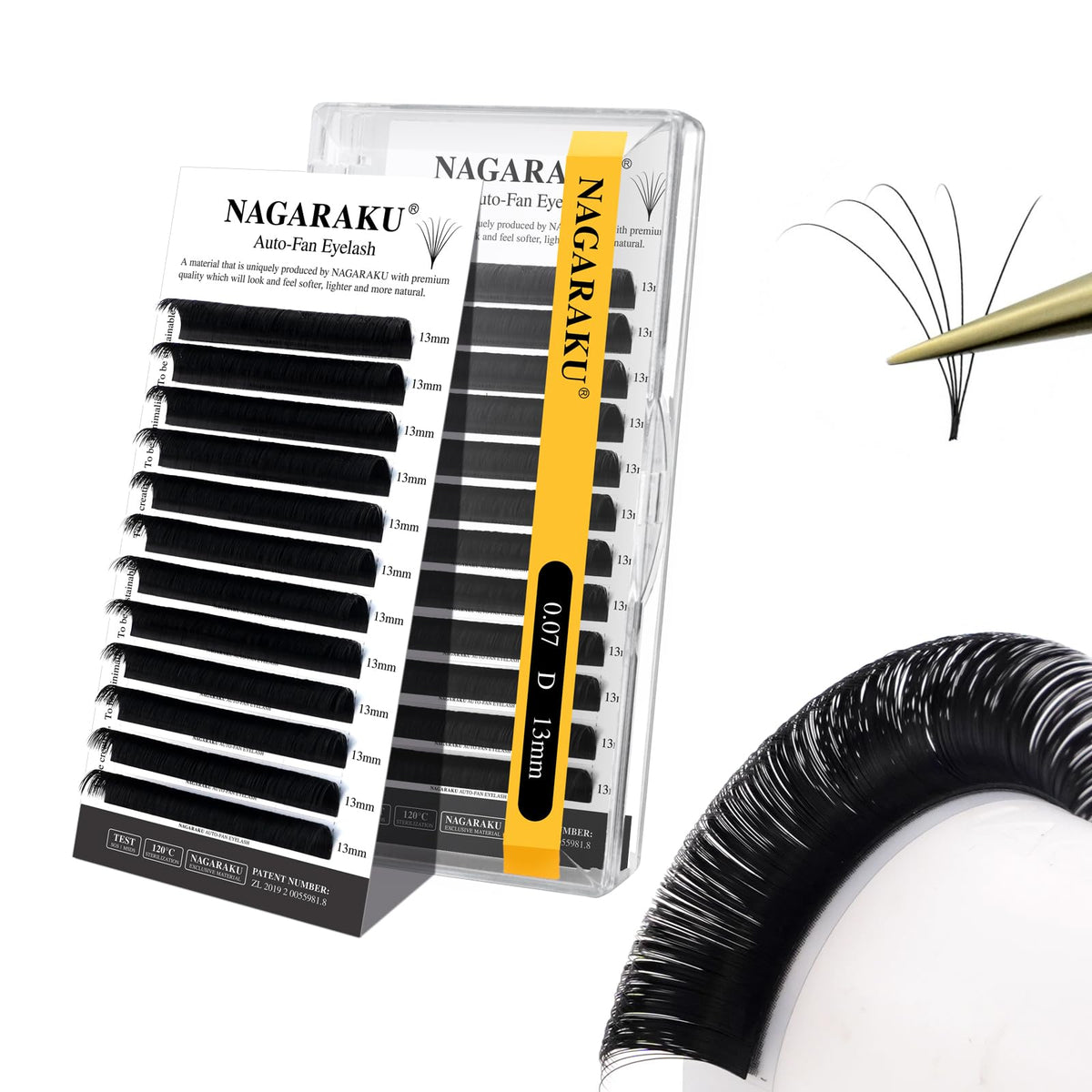 NAGARAKU Easy Fan Eyelash Pack—premade fans for fast volume
