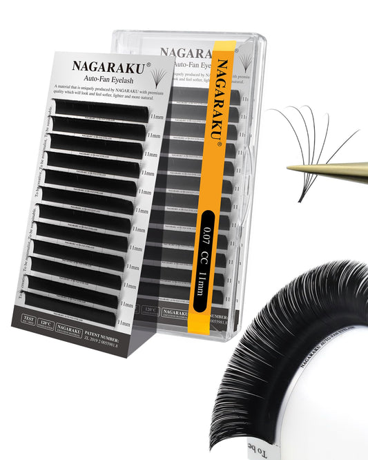 NAGARAKU Easy Fan Premade Lashes for a natural voluminous look.