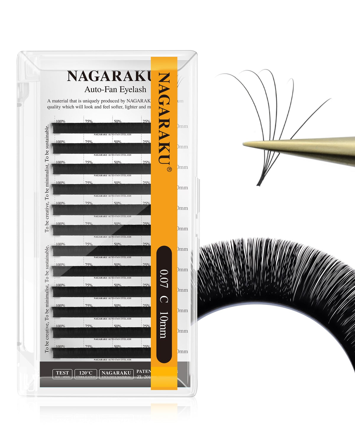 NAGARAKU Easy Fan eyelash strip showing simple premade fans for fast set.