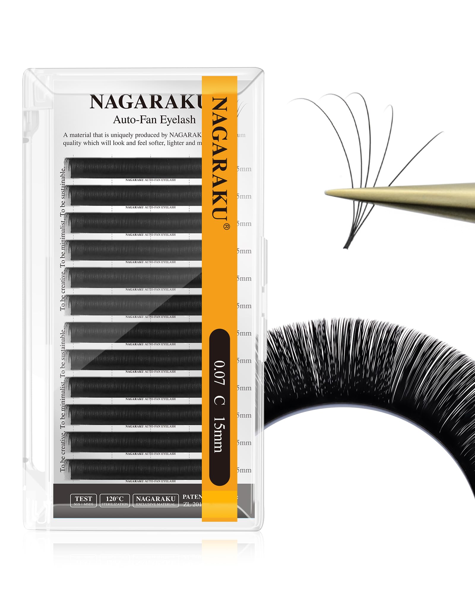 NAGARAKU Easy Fan Eyelash Tray premade fans for quick application and time saving