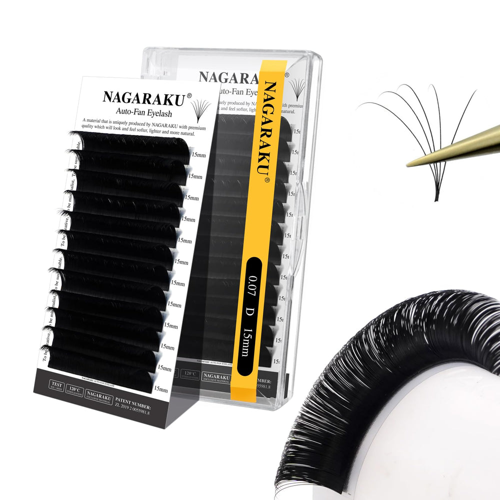 NAGARAKU Easy Fan eyelash clusters deliver 3D-10D volume for faster styling.