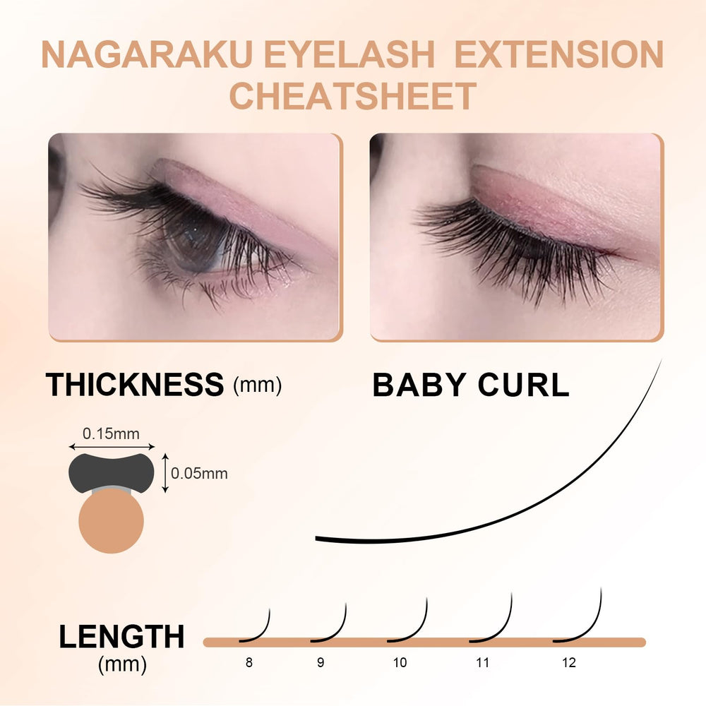 NAGARAKU flat shape lashes increase contact for a cohesive lash line