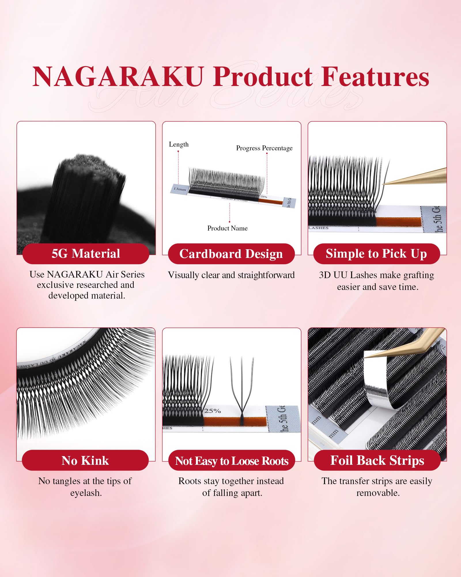 NAGARAKU U lightweight soft lashes feel feathery and comfortable.