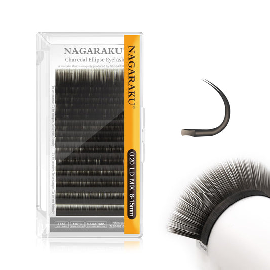 NAGARAKU double tips flat ellipse lashes for a lightweight fuller look