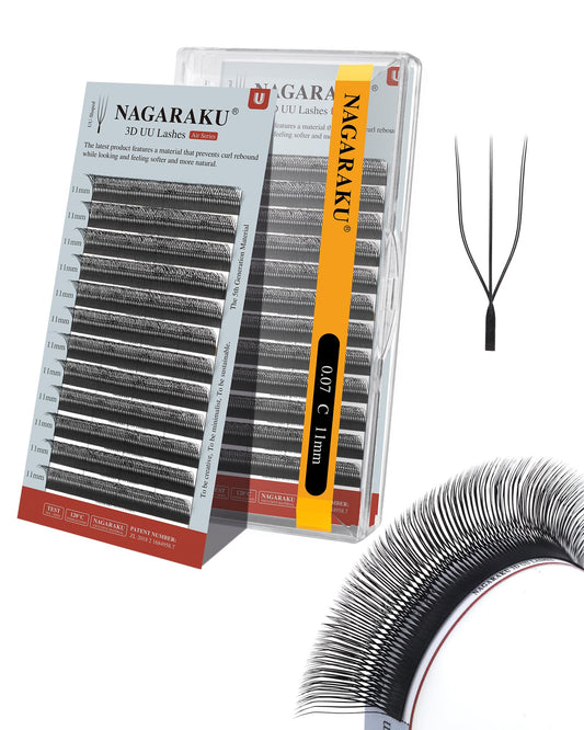 NAGARAKU U lash fan with double tips for fast placement.