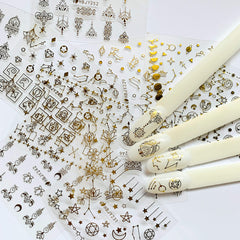 NAIL ANGEL gold assorted designs ideal for versatile DIY nails