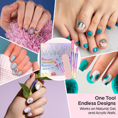 Nail Art Pen Set included nail file shows complete manicure prep.