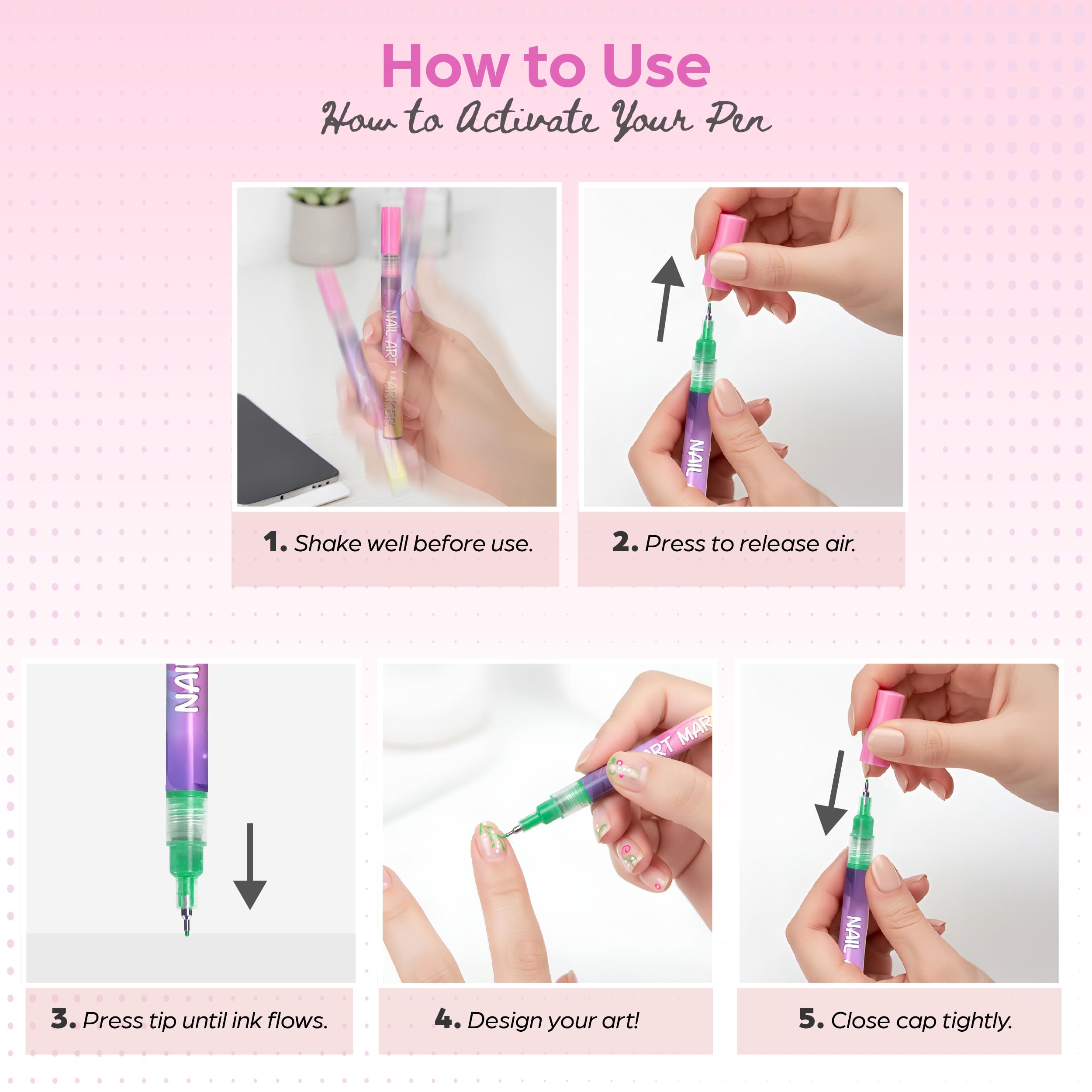 Nail Art Pen Set multi-surface craft use expands creativity beyond nails.