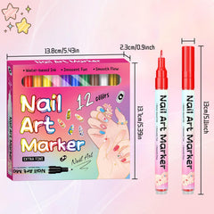 Nail art pens glossy finish delivers salon-style shine and vibrant color.