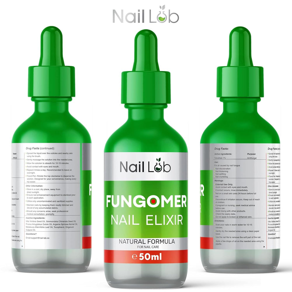 Nail Lab Toenail Fungus Treatment Pen finished nails show smoother surface and less discoloration.