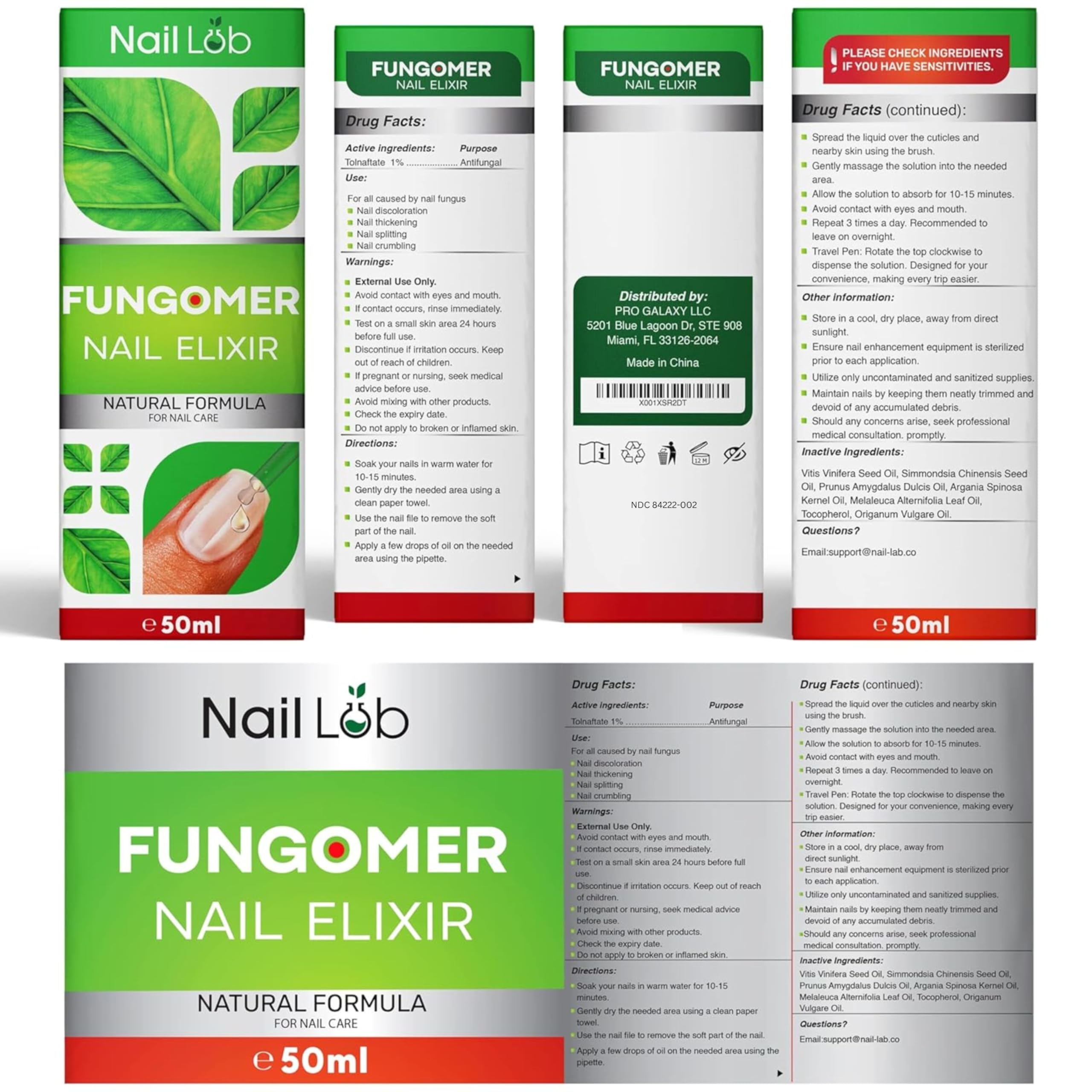 Nail Lab Toenail Fungus Treatment Pen ingredients tea-tree oil and vitamins support healthy nails.