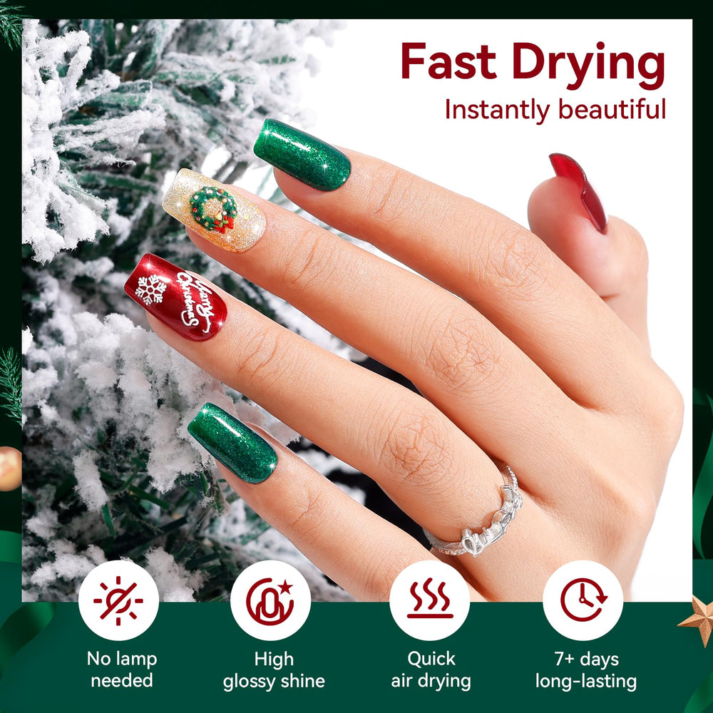 Nailshion green nail polish for vibrant holiday styling