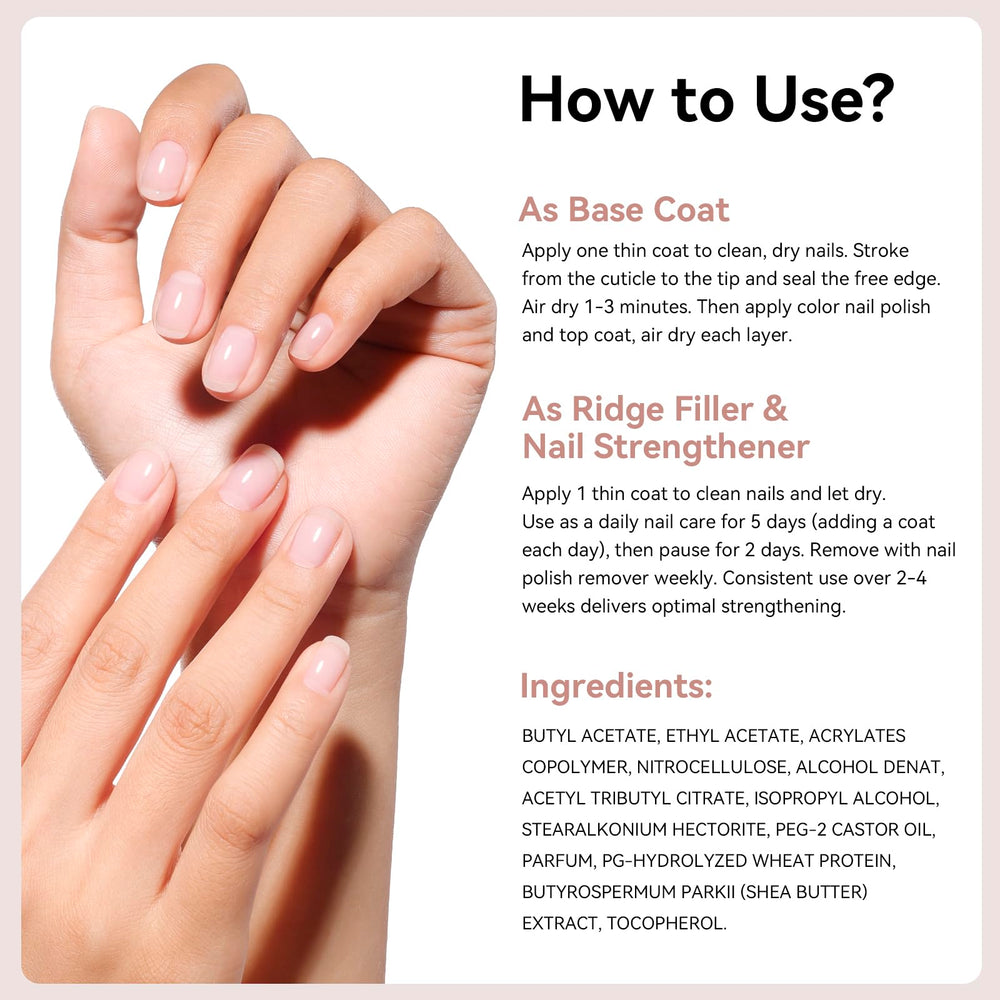 Nailshion salon-quality base coat delivering a flawless polish canvas