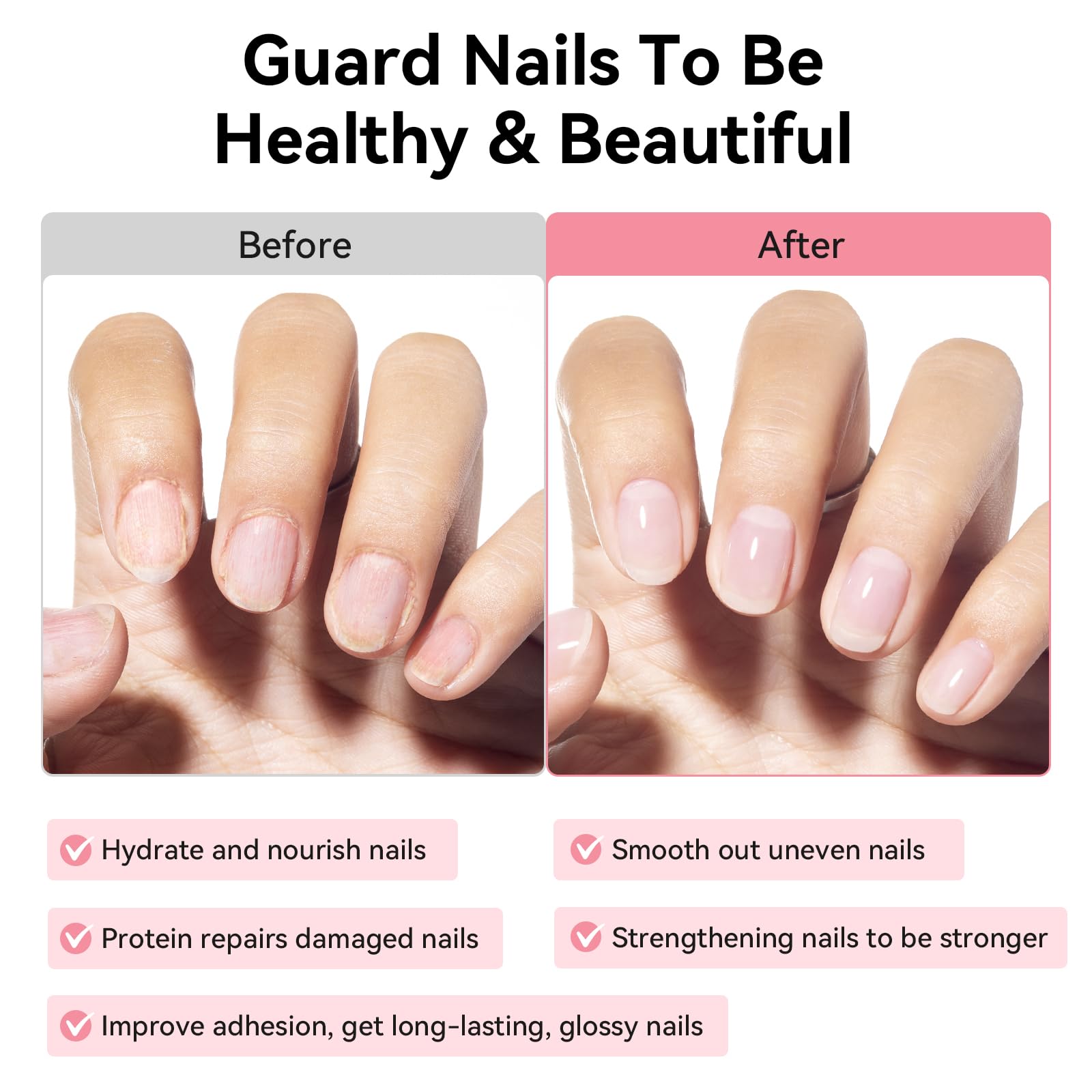 Nailshion VE Protein ingredient highlight with hydrolyzed wheat protein nourishing nails.