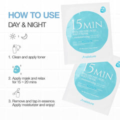 Naisture Hyaluronic Acid Face Mask ingredients Niacinamide and Aloe close-up.