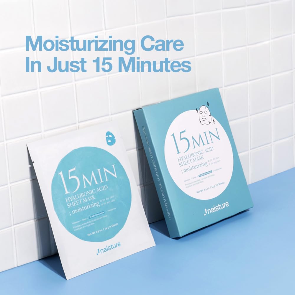 Naisture Hyaluronic Acid Face Mask sheet close-up shows soft cotton for comfort.