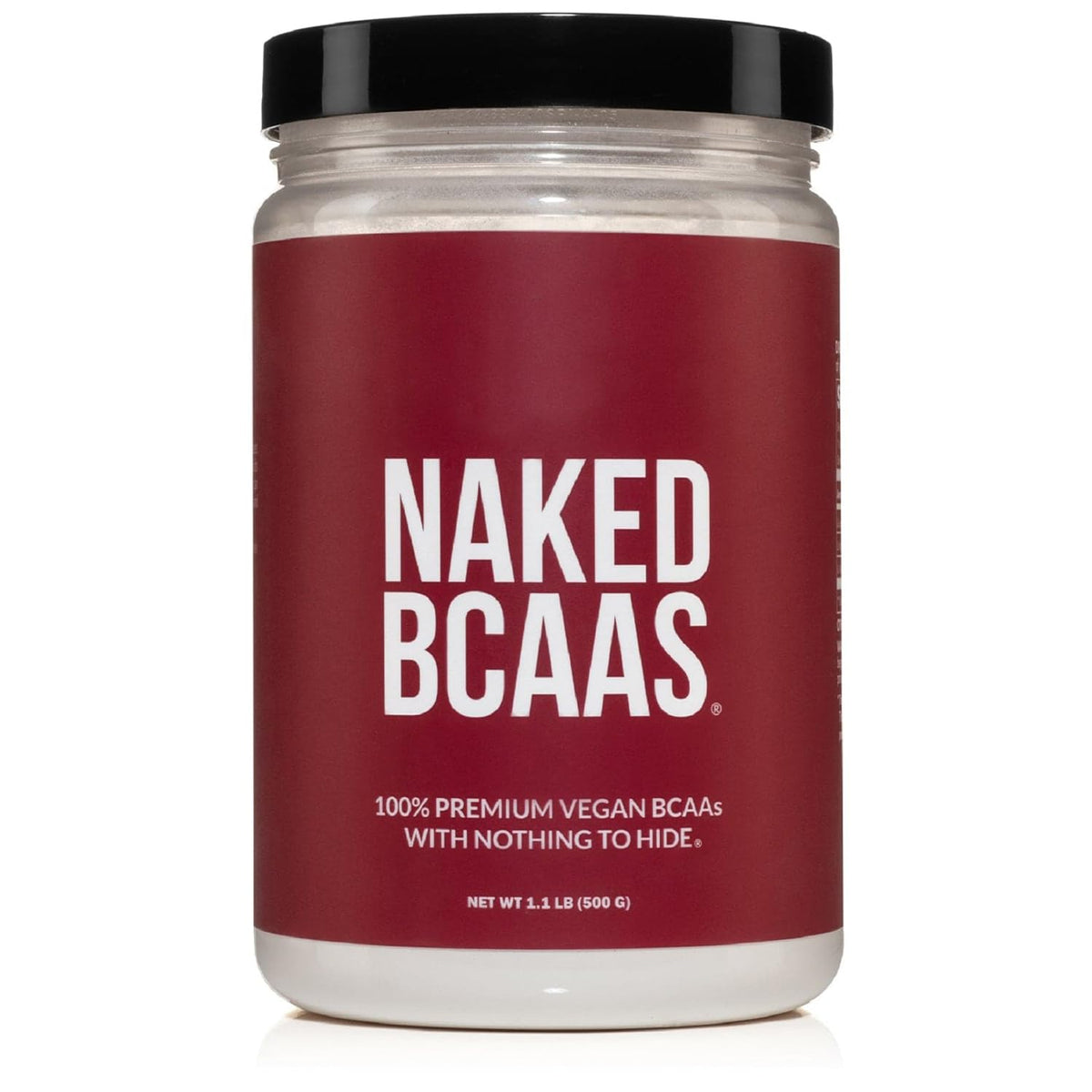 Naked BCAAs 500g unflavored powder container