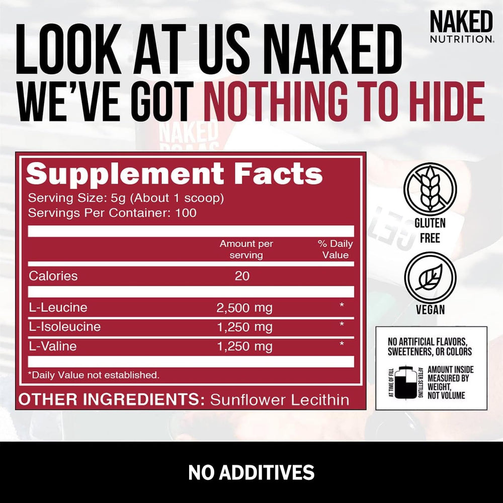 Amino acids L-leucine, L-isoleucine, L-valine for lean muscle