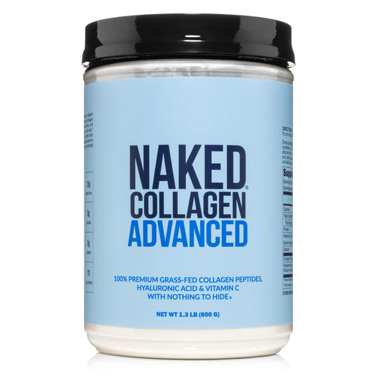NAKED Collagen Advanced bottle on white background