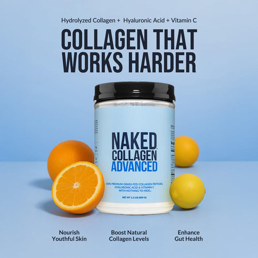 Close-up of unflavored collagen peptide powder