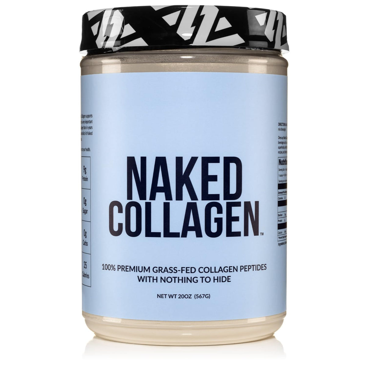Bottle of Naked Collagen Peptides powder for 60 servings, pasture-raised
