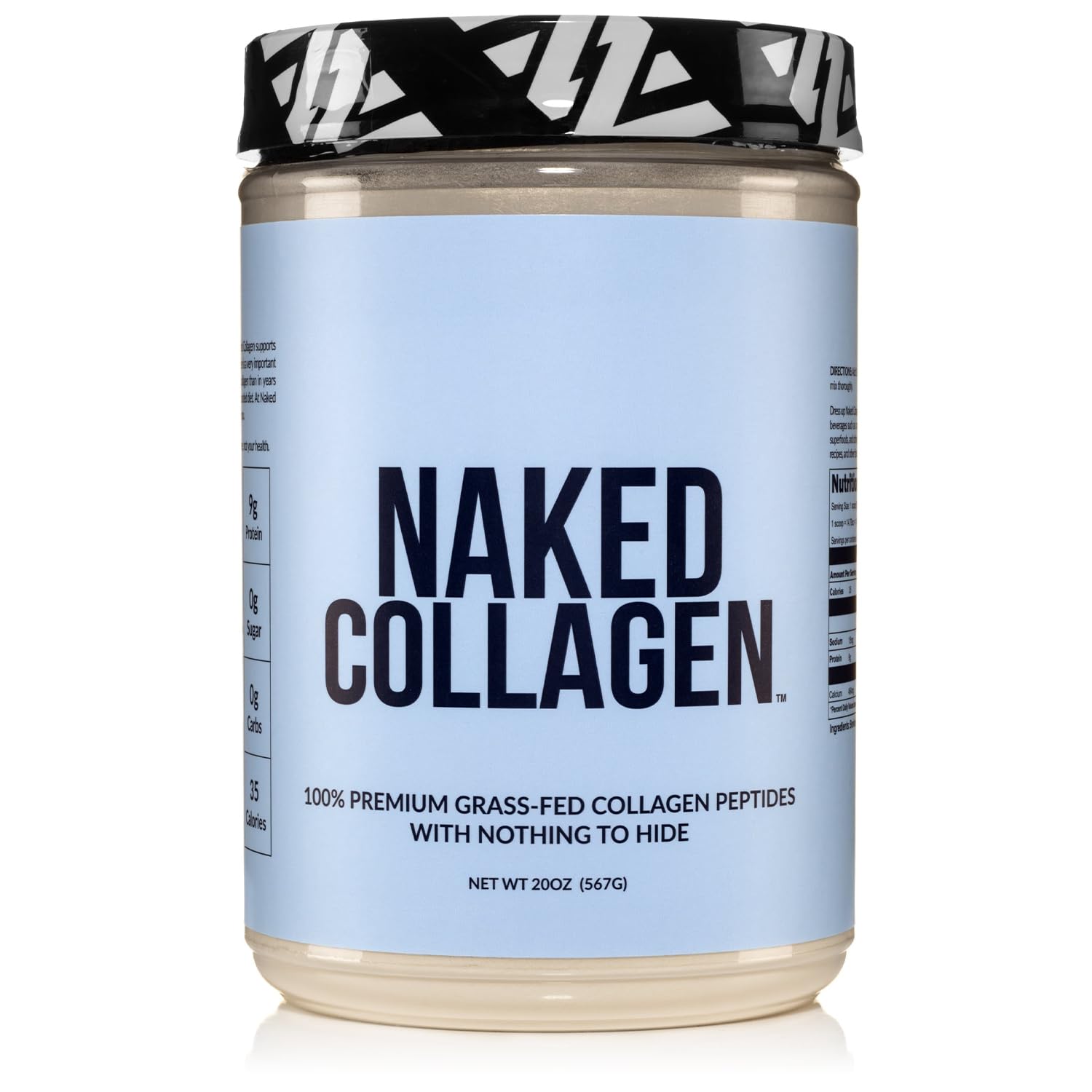 NAKED Collagen Peptides powder tub, unflavored and easy to mix in any drink