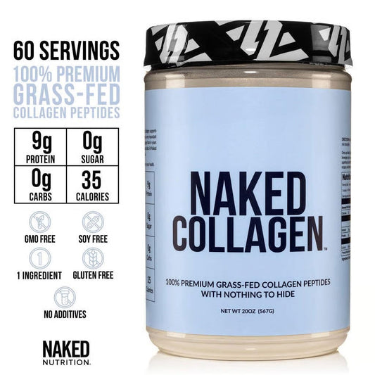 Unflavored hydrolyzed collagen powder in a scoop