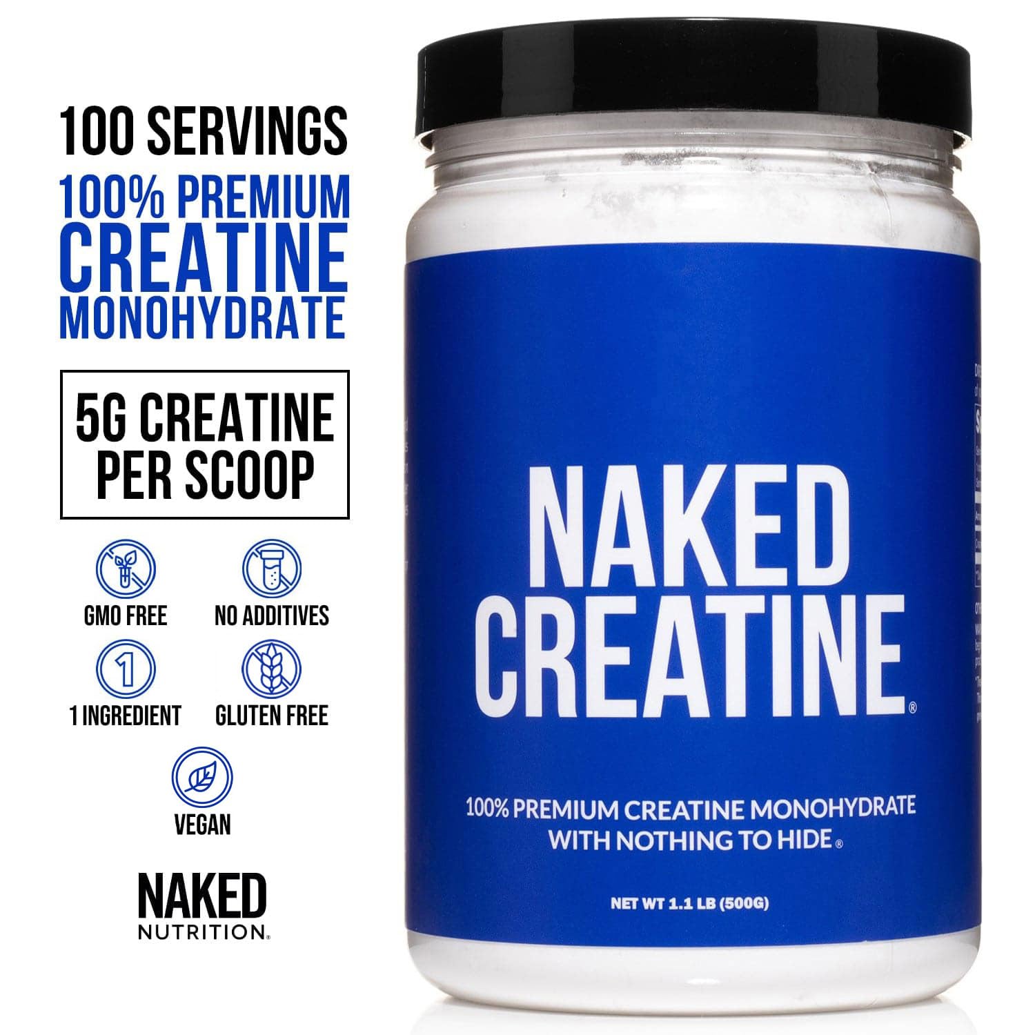 Bulk 500g Naked Creatine packaging
