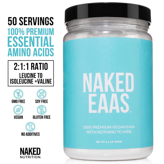 Back label showing nutrition for Naked EAAs powder