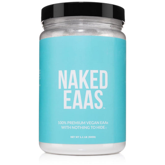 Front view of Naked EAAs Amino Acids Powder 500g container