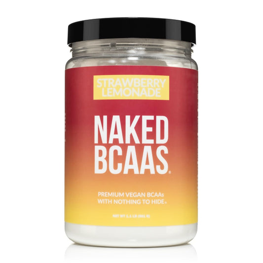 Front view of NAKED Strawberry Lemonade BCAAs 501g tub