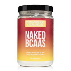 Front view of NAKED Strawberry Lemonade BCAAs 501g tub