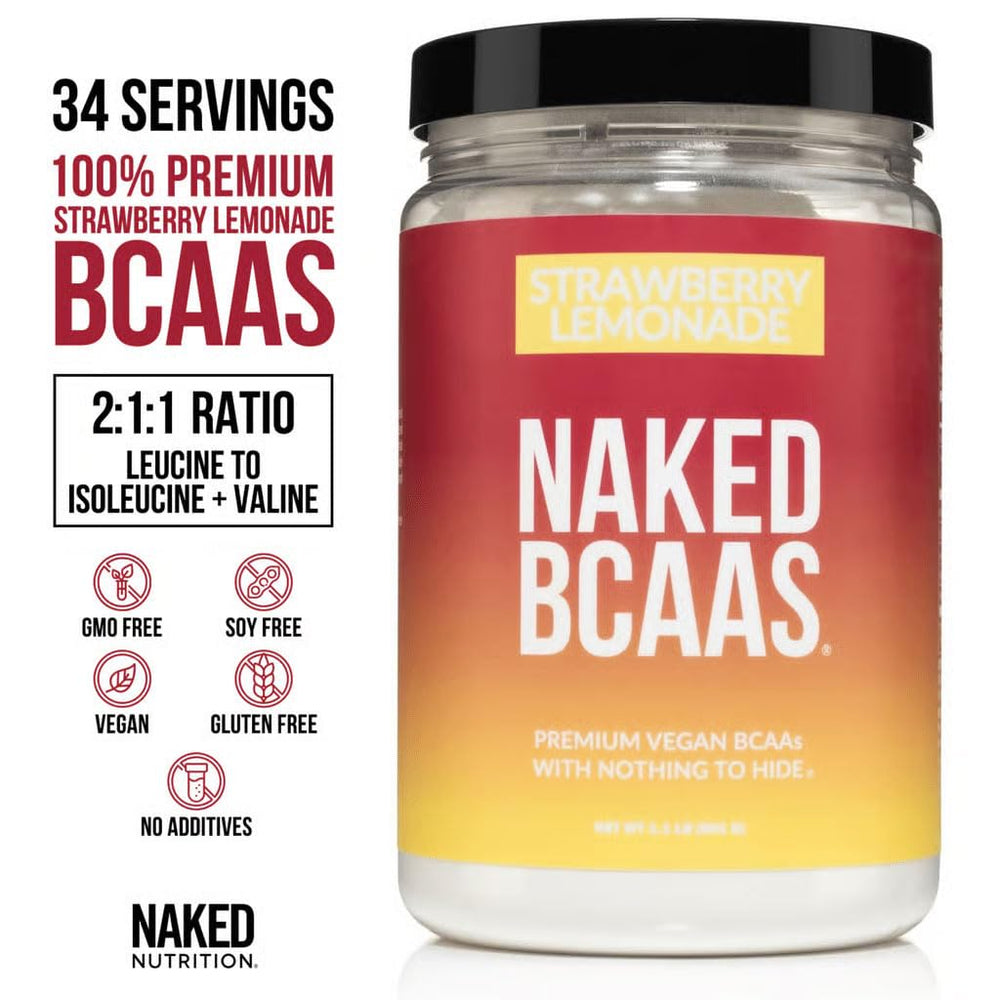 Close-up of BCAA powder scoop with Strawberry Lemonade flavor