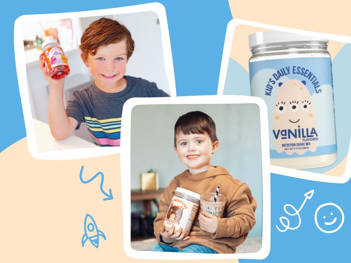 Vanilla flavor shake with serving suggestion and chocolate flavor option