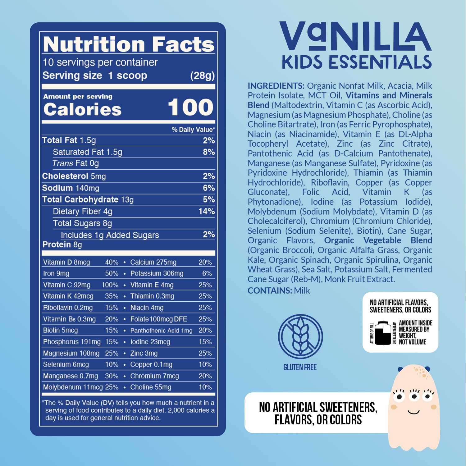 Ingredients: organic milk, 6 organic vegetables and minerals