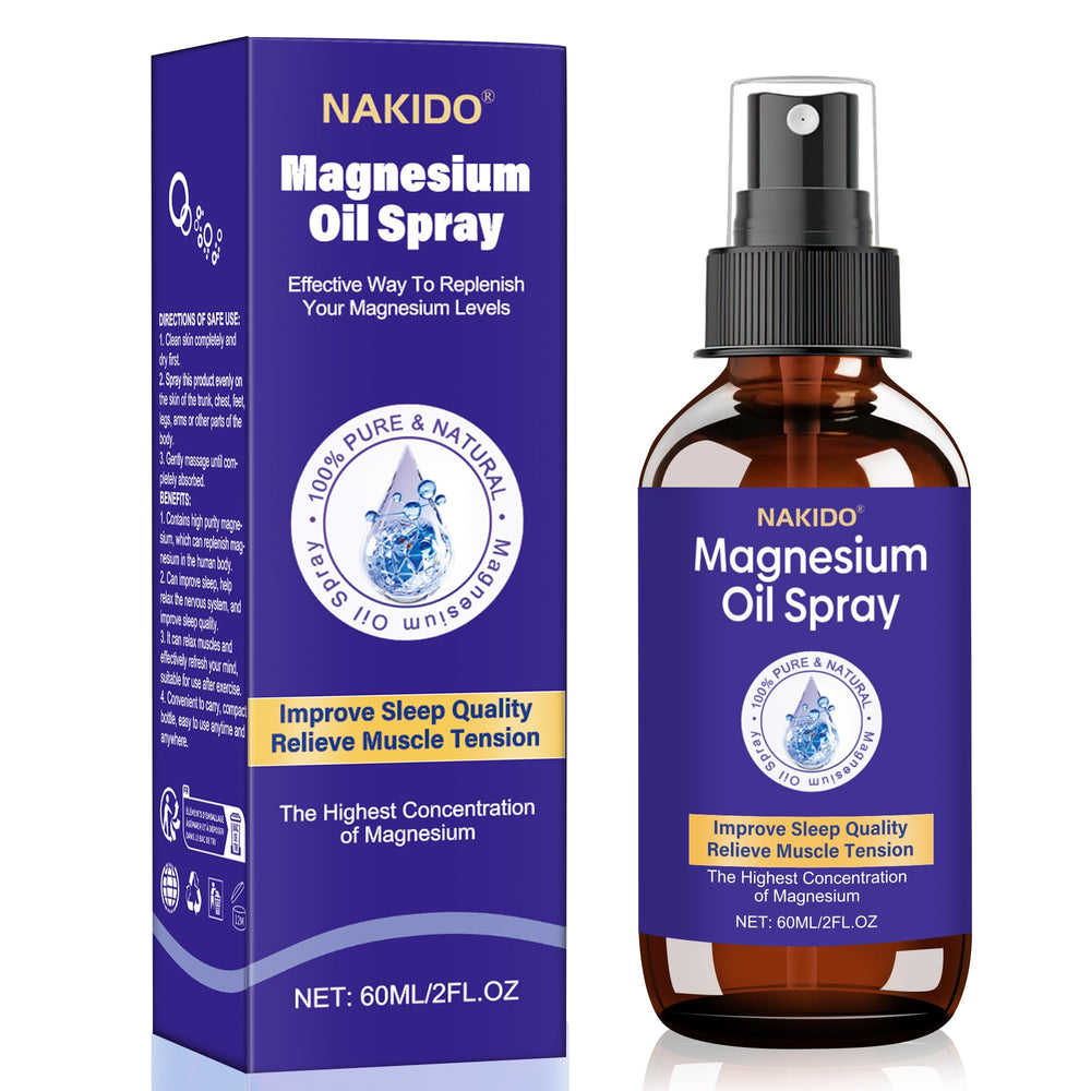Nakido Magnesium Spray bottle with Dead Sea origin, 2 oz