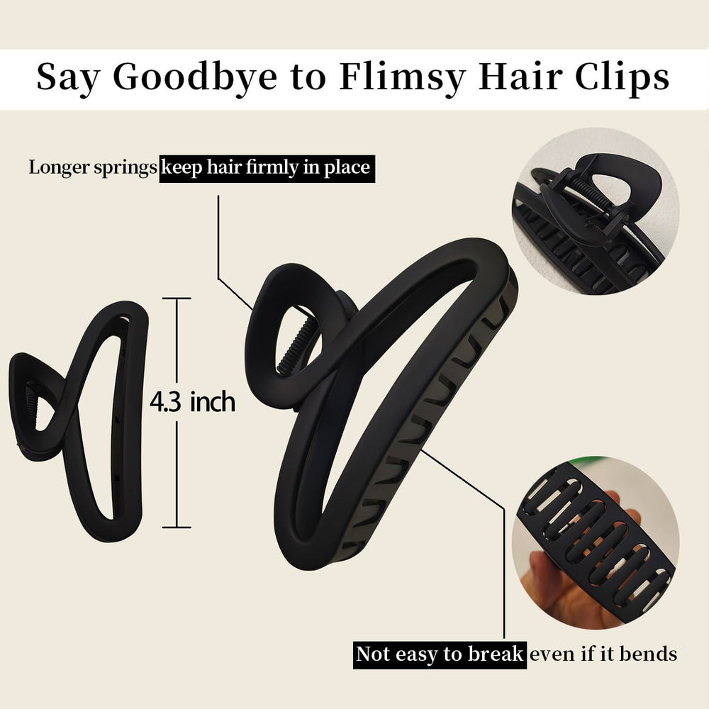 Nalodu Hair Claw Clip large 4.3-inch matte coffee securely grips thick hair.