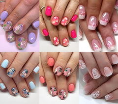 Namrec daisy design press-on nails in short square shape for quick glam