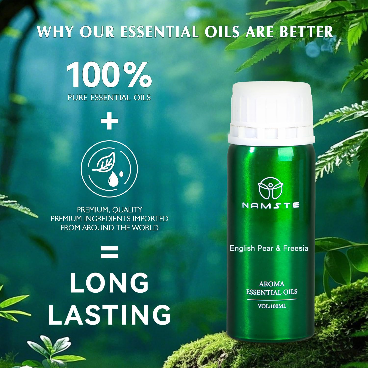 Namste aluminum bottle seal protects delicate notes and freshness.