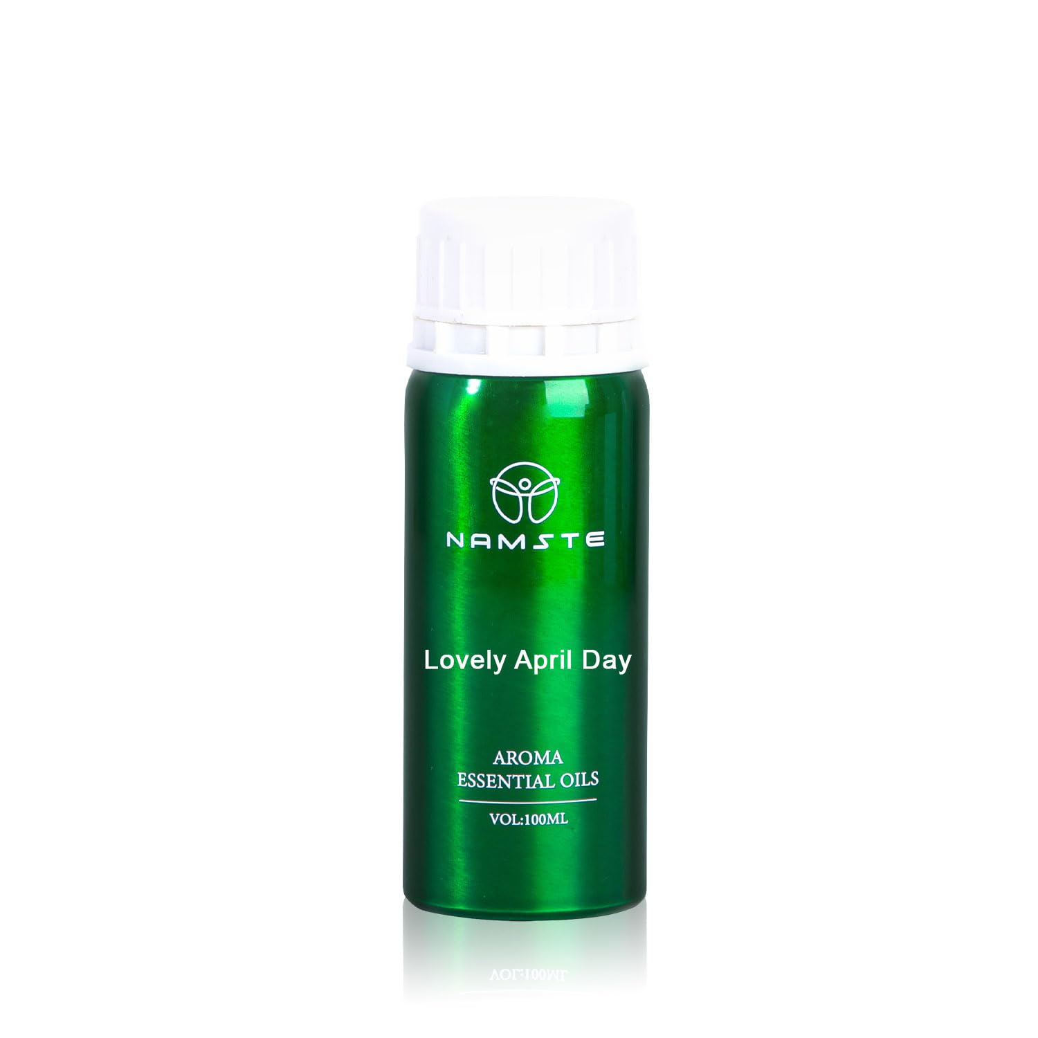 NAMSTE Lovely April Day bottle closeup showcasing citrus-musk aroma for everyday diffusing.