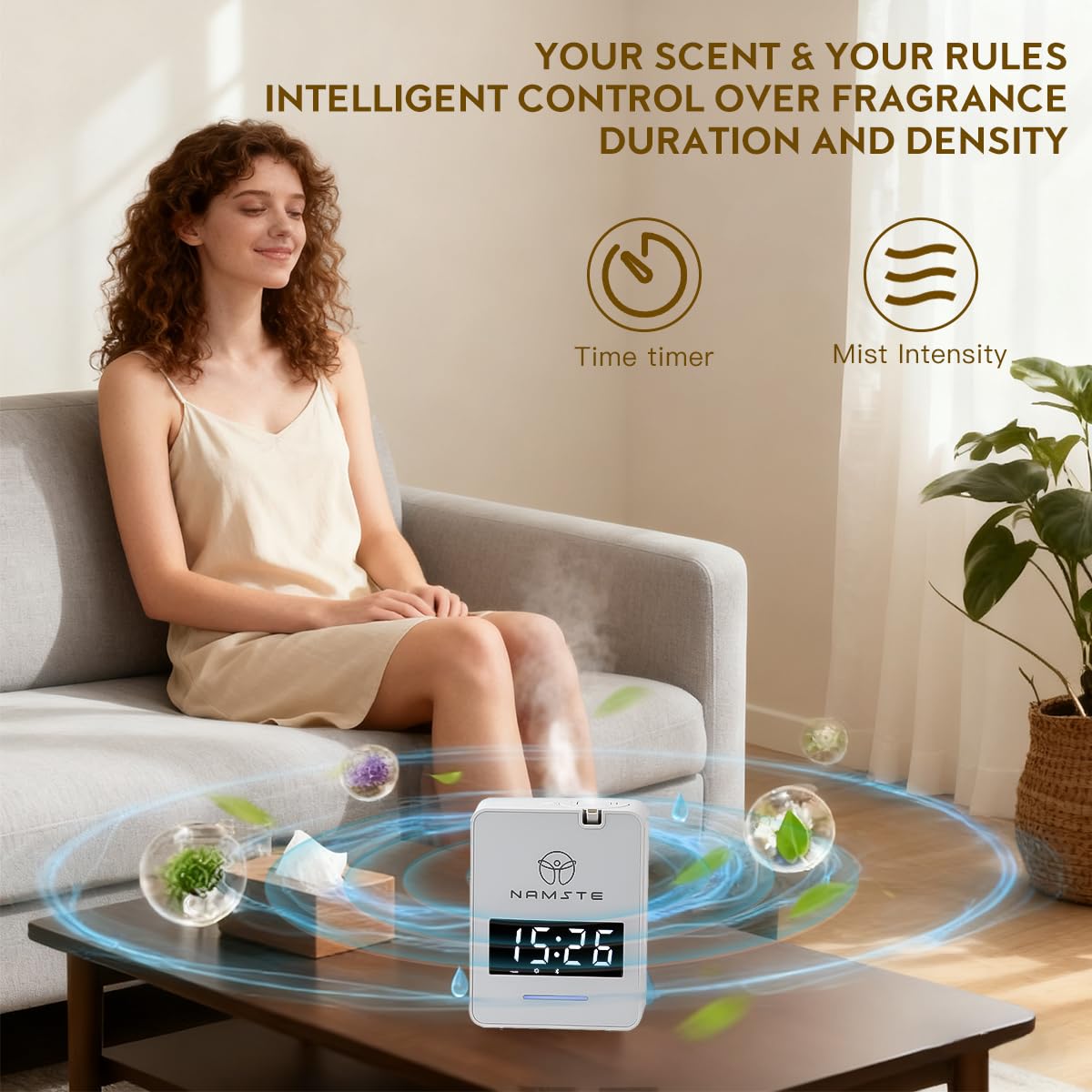 Namste Waterless Diffuser HVAC integration enables even scent distribution in large areas.