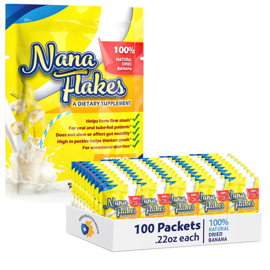 Nana Flakes packaging of banana flakes medical food powder