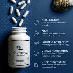 Made in USA badge on Nano Calcium Supplement packaging