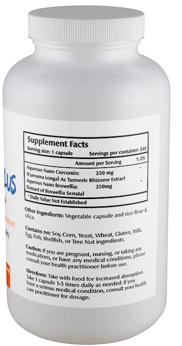 Illustration of nano-curcumin and boswellia ingredients