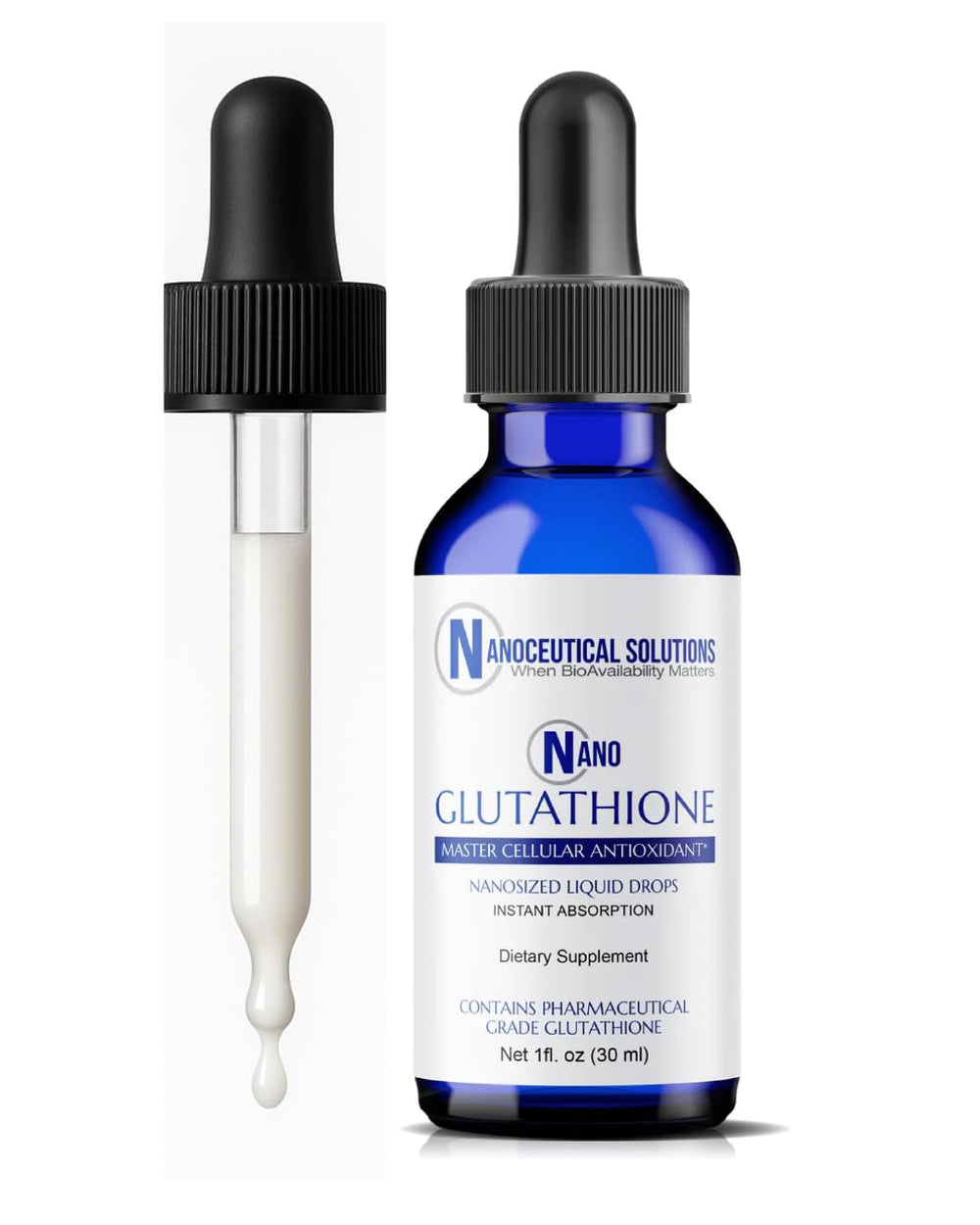 Bottle of Nano Glutathione Drops by Nanoceutical Solutions