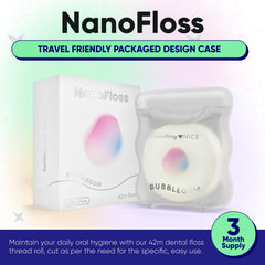 Waxed floss with nano hydroxyapatite and expanding fibers